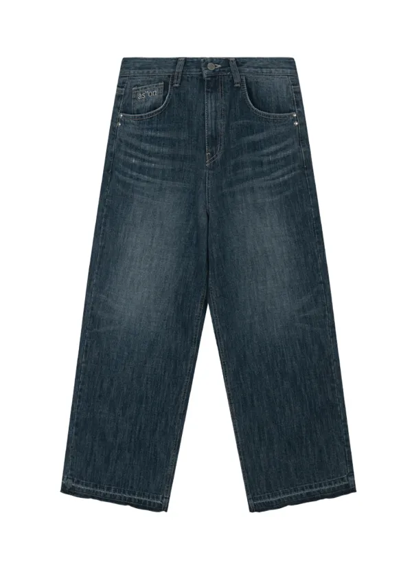 FADE DENIM WASHING PANTS / BLUE