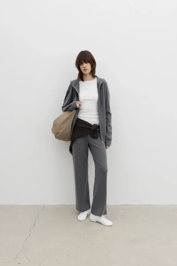 Brushed Jersey Pants (Ivory / Gray / Black)