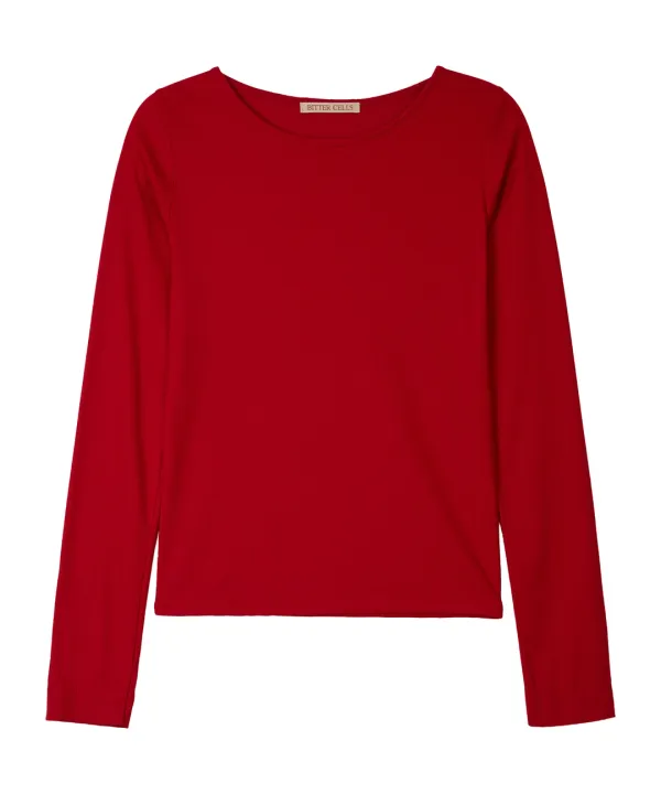 Essential Tencel Long Sleeve-Red