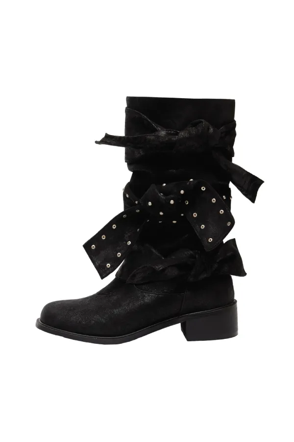 RIBBON RIDER BOOTS BLACK