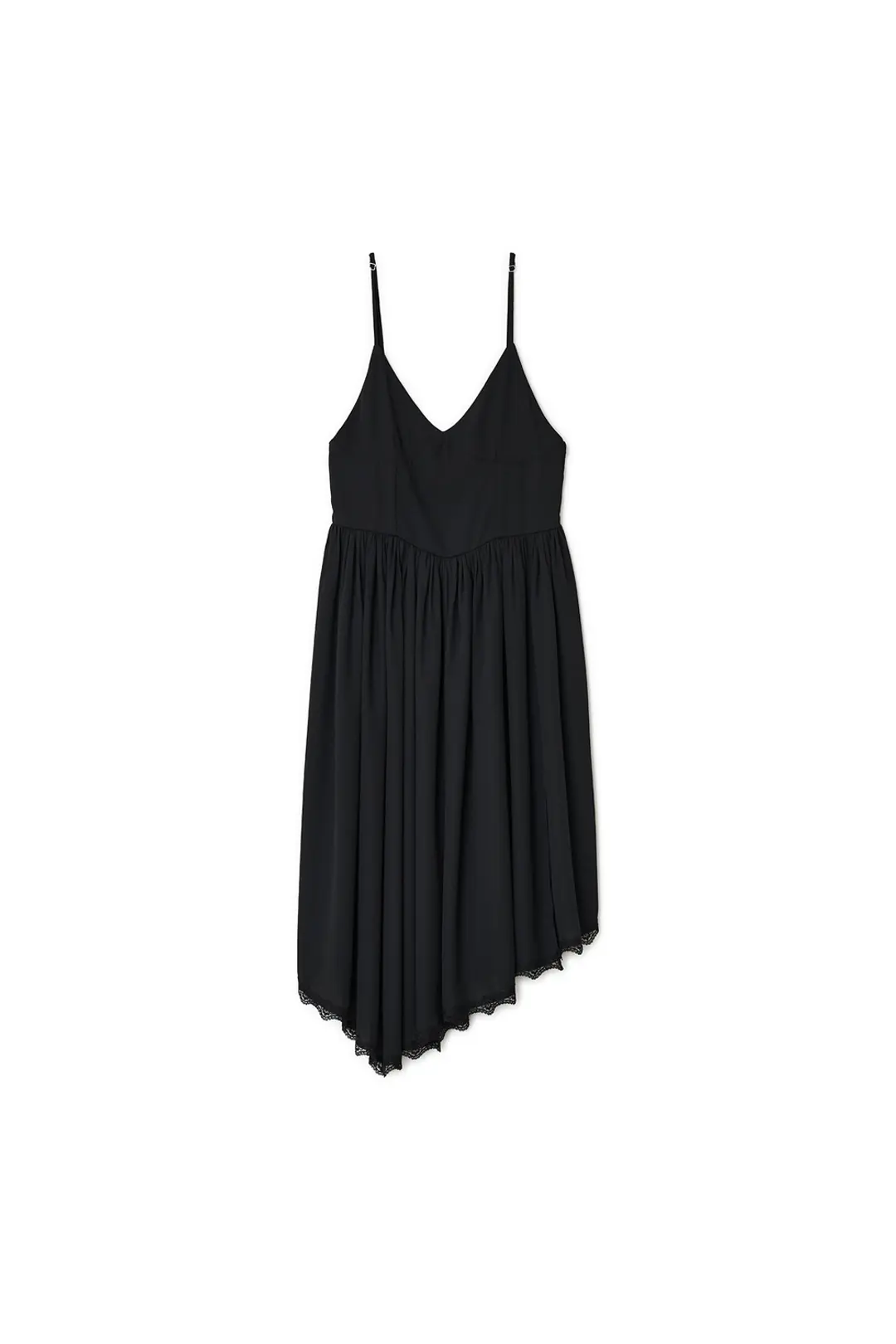썬번프로젝트 LACE LAYERED SHIRRING ONE-PIECE, BLACK 상품 이미지 1