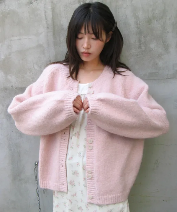 [10/12 순차배송] DOUBLE BUTTON CARDIGAN SOFT PINK