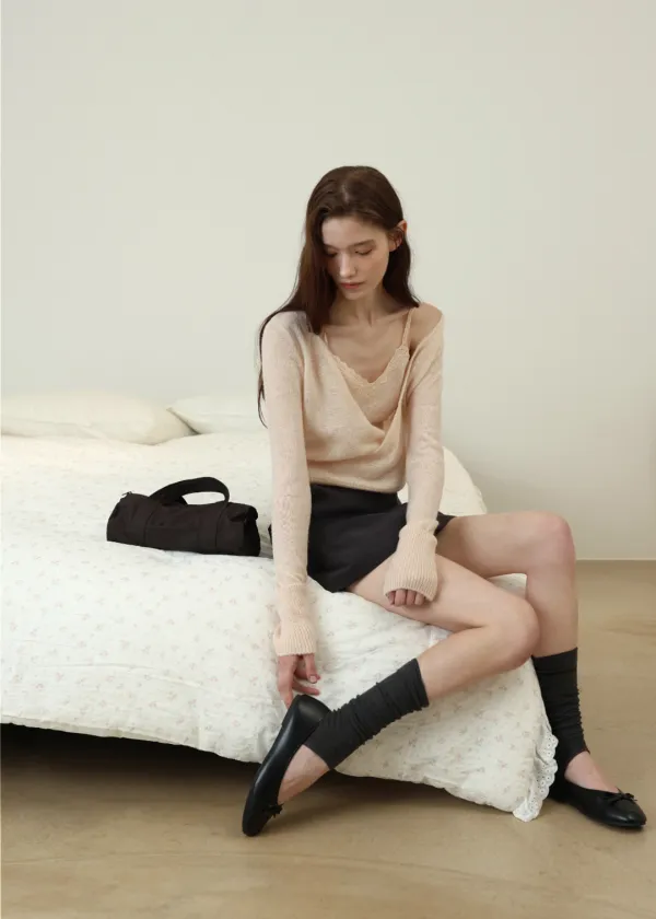 [2ND] Rosy Wrap Cardigan(Peach)