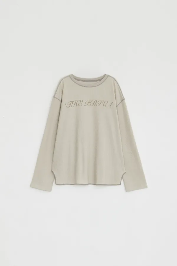SLOGAN WAFFLE LONG SLEEVE TEE
