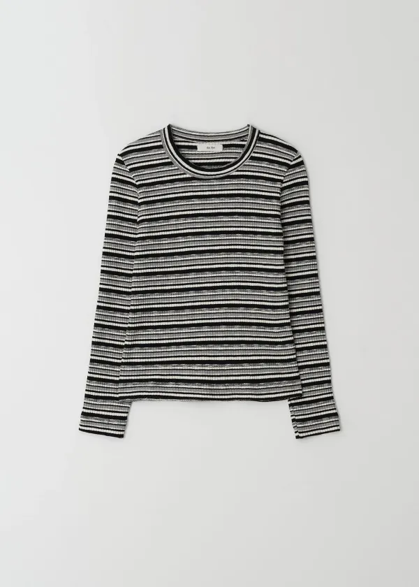 Stripe Long Sleeve Top(Black)