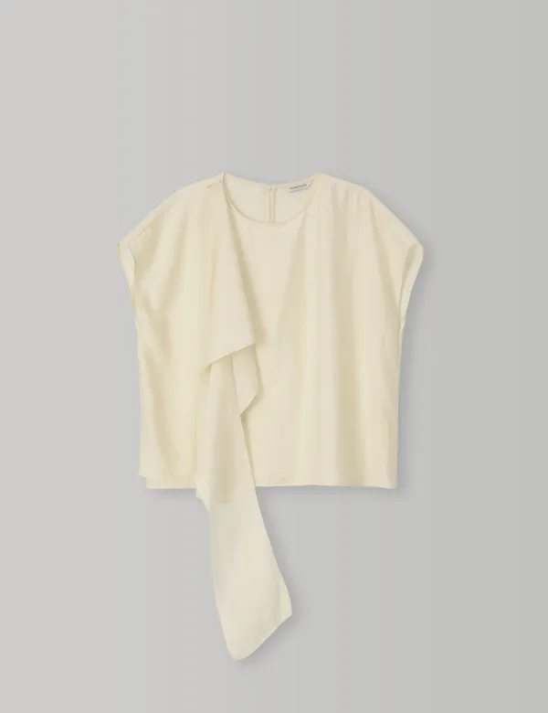 Sheer Scarf Blouse (Butter)