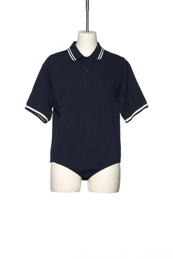 SS25 NAVY PIQUE SHIRT BODYSUIT
