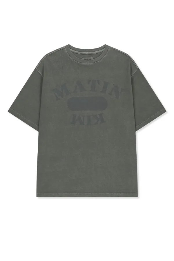 VINTAGE WAHSHED OVERFIT TOP IN CHARCOAL