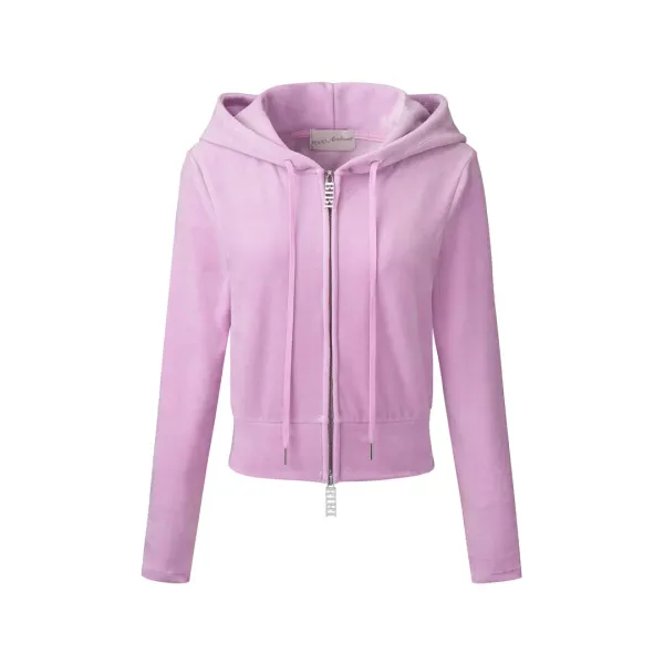 AB VELOUR TRACK HOODIE ZIP UP (LAVENDER)