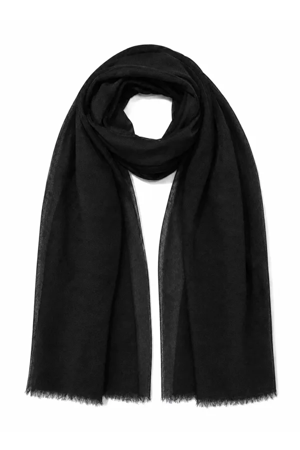 PURE CASHMERE MUFFLER [BLACK]