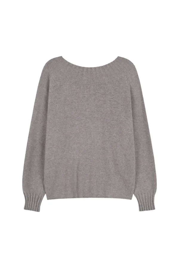 ALPACA OPEN BACK KNIT (GREY)