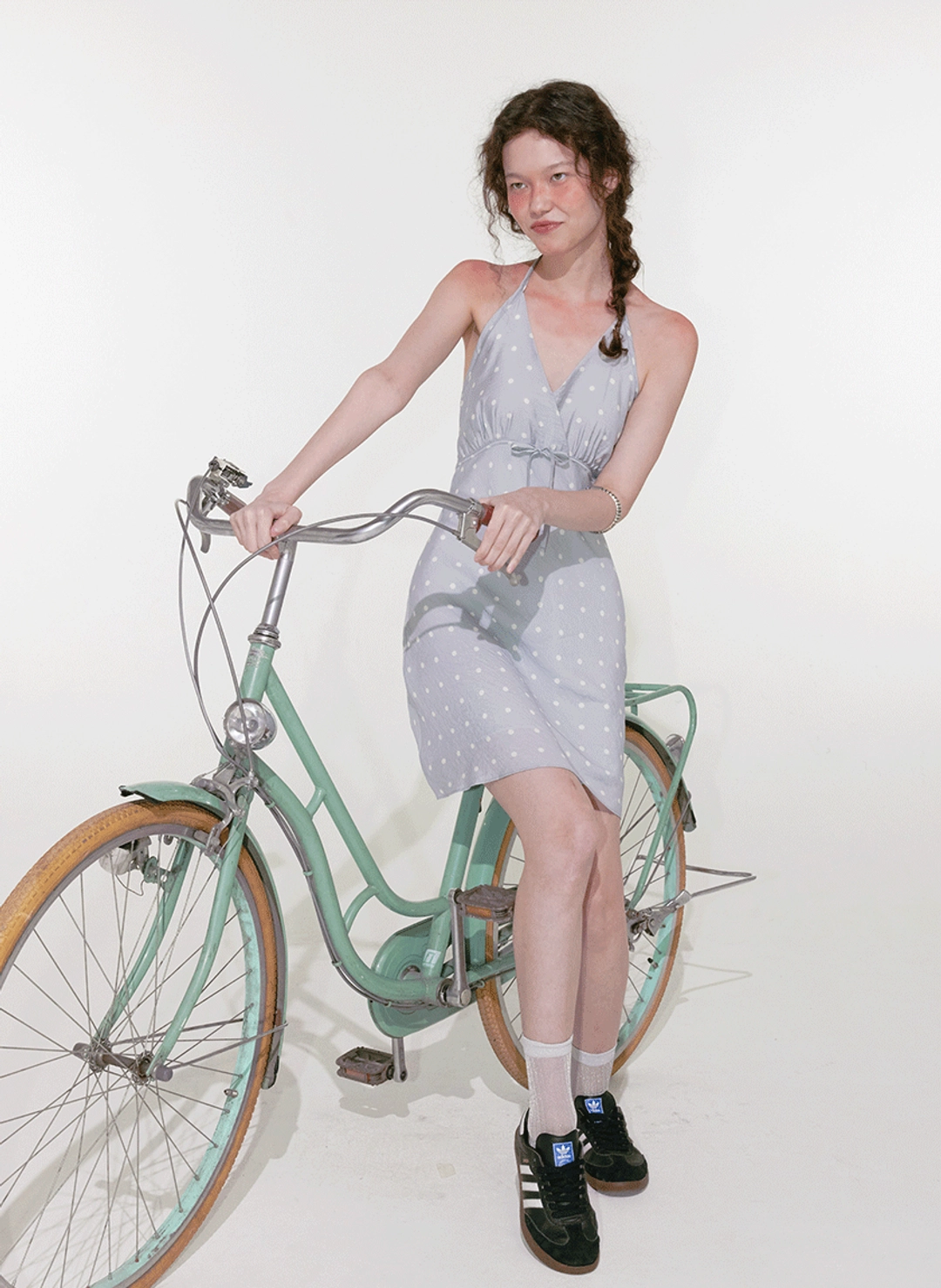 루루서울 Dot Halter Dress (Light Blue) 상품 이미지 2