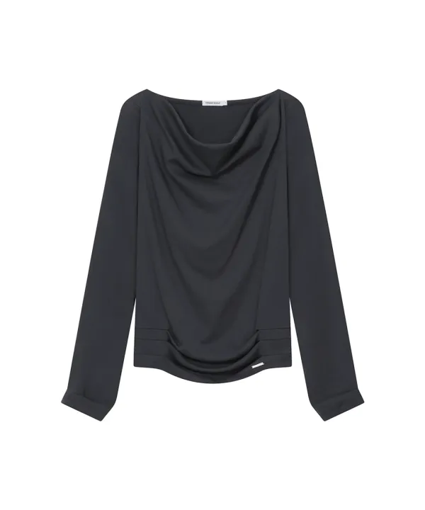 Cowl hoodie long sleeve CHARCOAL