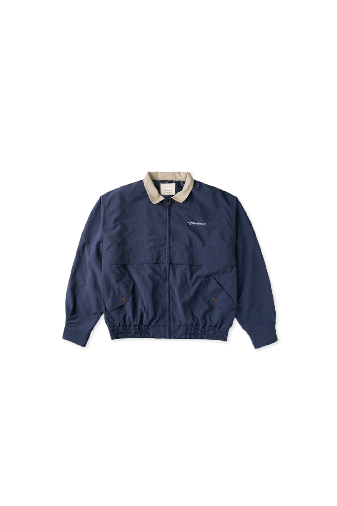위드아웃썸머 Two-tone line wind jacket_navy 상품 이미지 3
