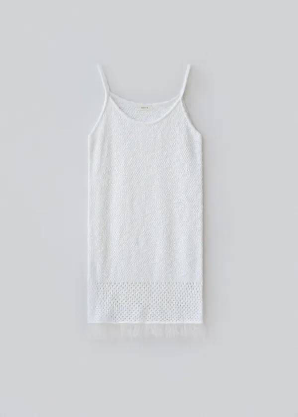 Luna fringe knit dress (white)