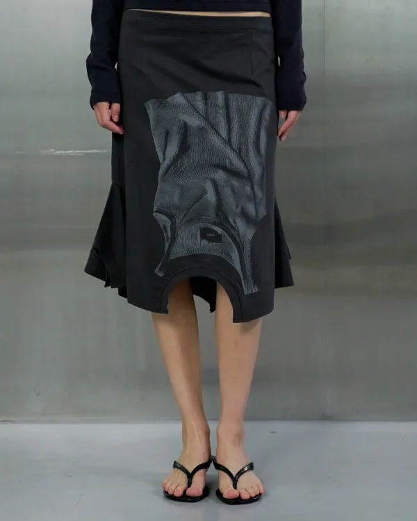 [9/10 예약 출고] UPSIDE-DOWN T-SHIRT SKIRT - CHARCOAL