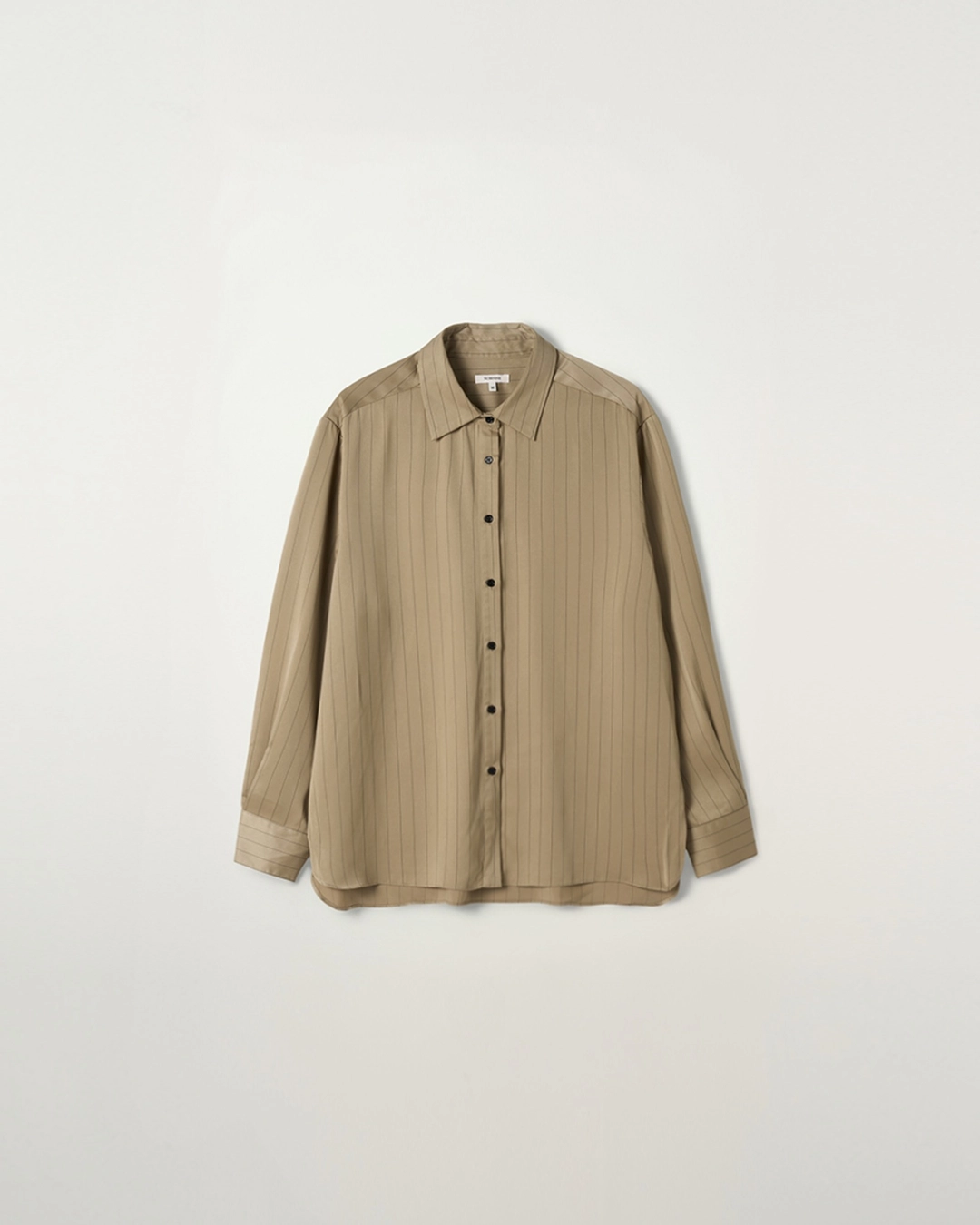 누아르나인 Silky Pinstripe Shirt [BEIGE] - 누아르나인 상품 이미지 1