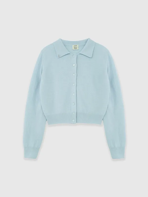 Via Collar Cardigan (Powder Blue)