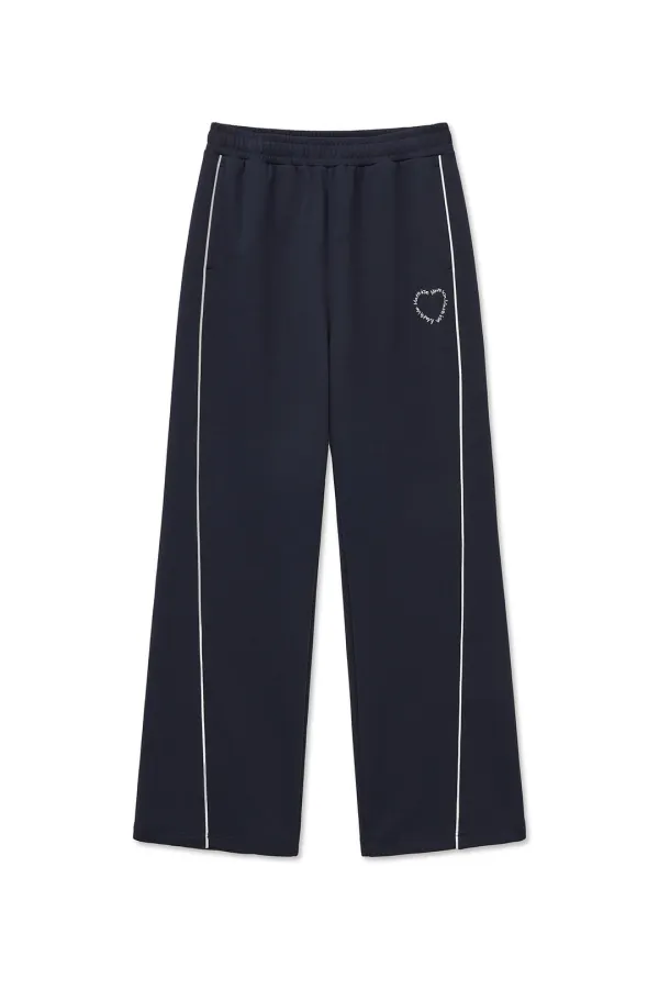 HEART LOGO TRACK PANTS IN NAVY