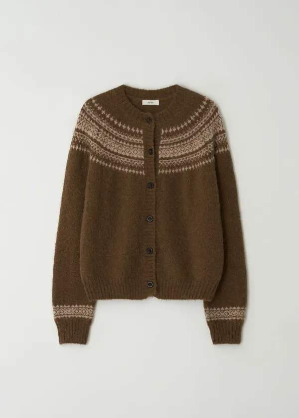 Jacquard Round Cardigan(Camel)
