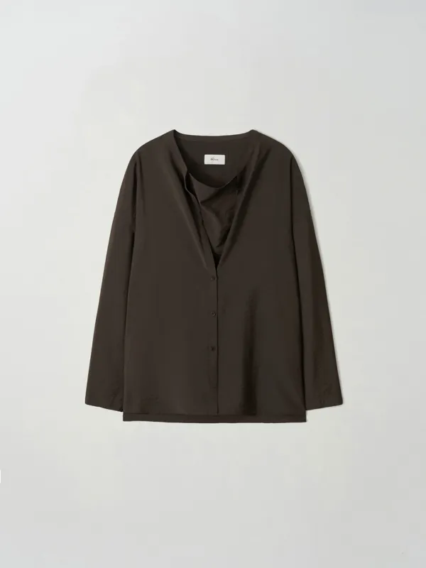 2way drape shirt (soil brown)