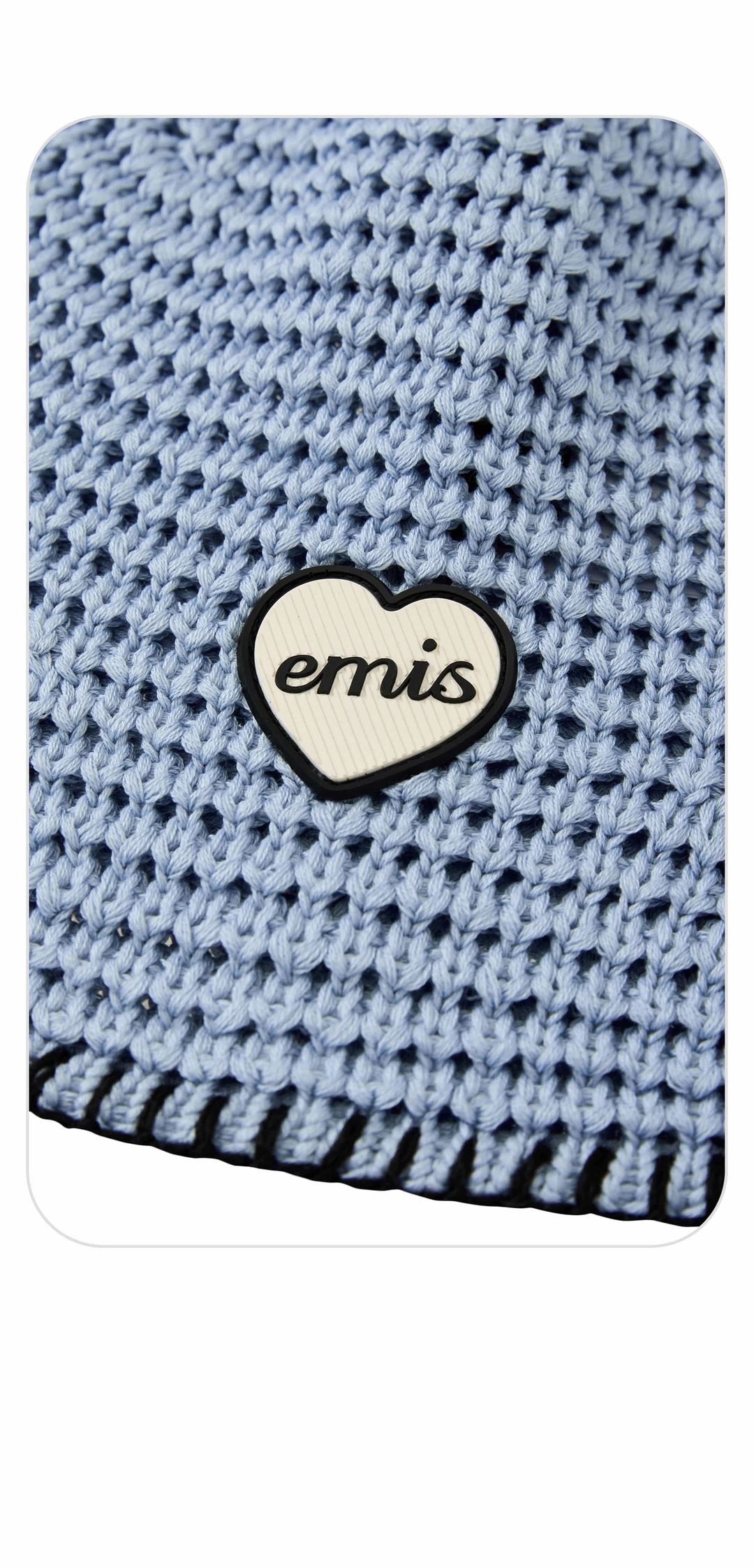 이미스 HEART RUBBER PATCH KNIT BUCKET HAT-PASTEL BLUE 상품 이미지 2