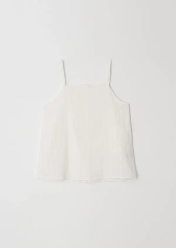 race sleeveless top-white