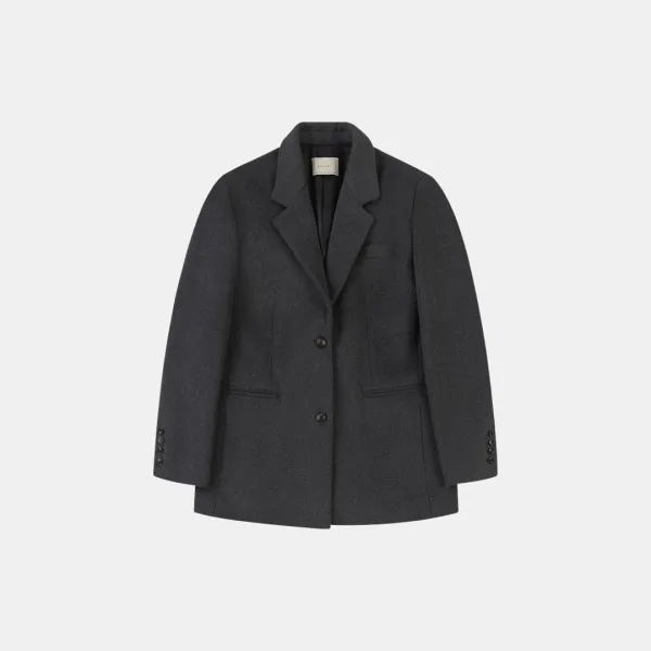 SIOT4179 헤비 울 블렌드 싱글 블레이저_Charcoal