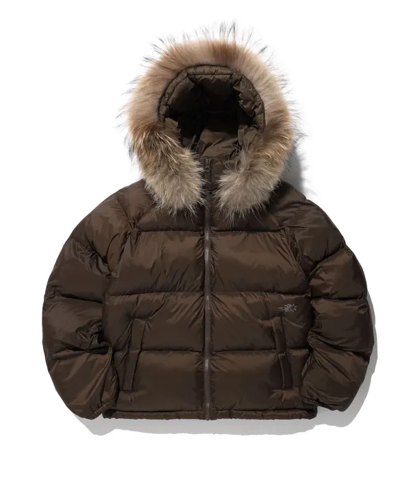[10/20 11:00 KST] fur hood puffer [brown]