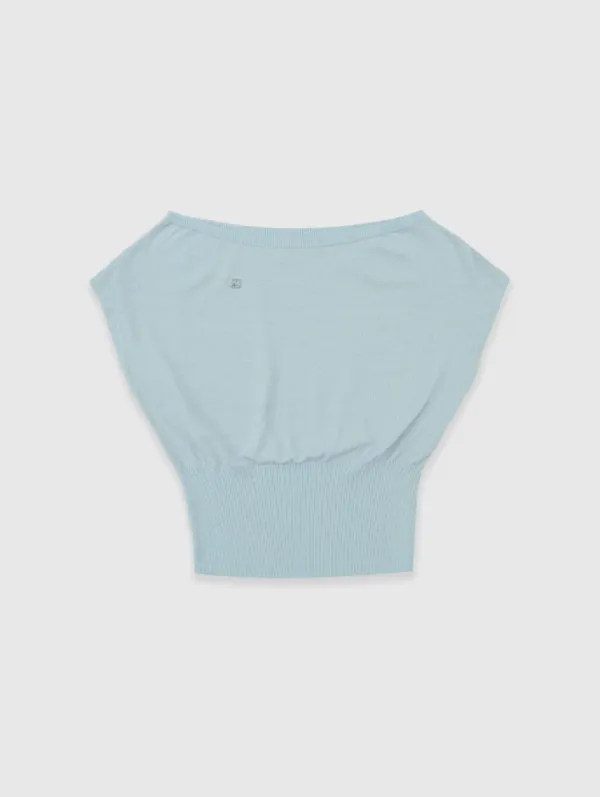 Mute Off-Shoulder Knit (Sky Blue)