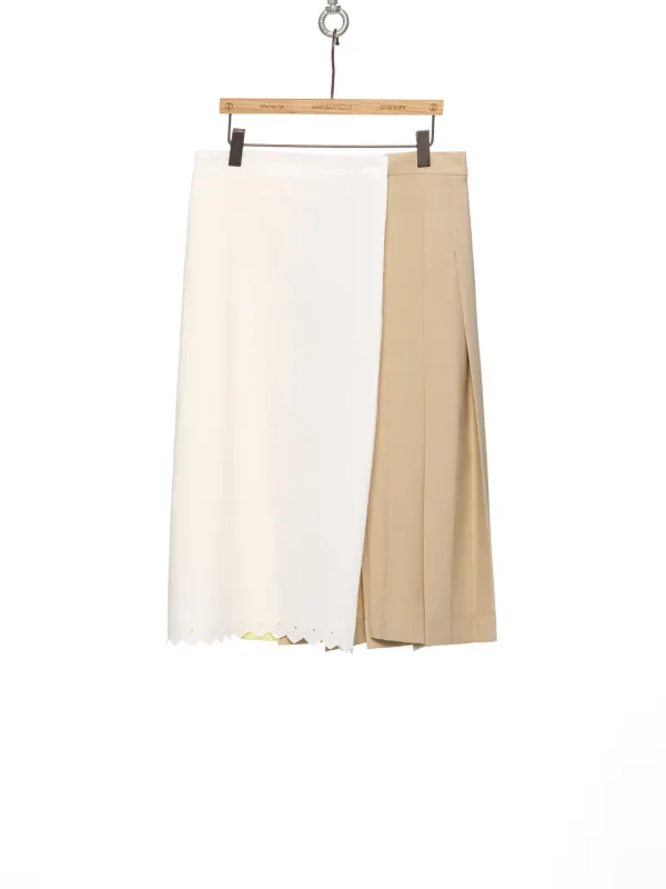 PS26 WHITE MIDI PLEATED SKIRT