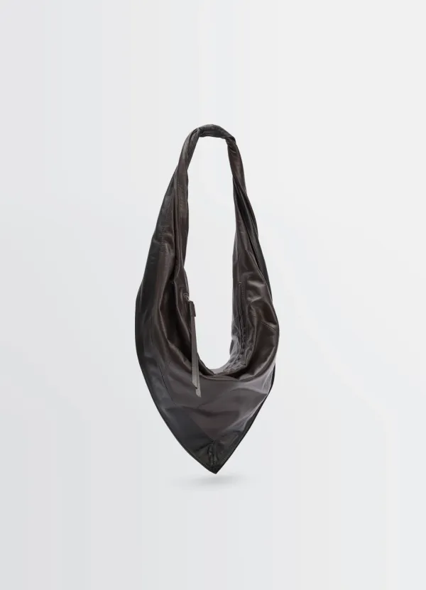 SMALL SCARF EXTENDED HANDLE BAG IN LEATHER