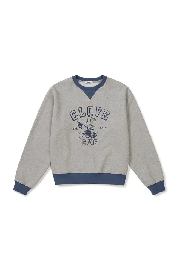 [25FW clove] Sporty Bunny Sweatshirt (Melange Grey)