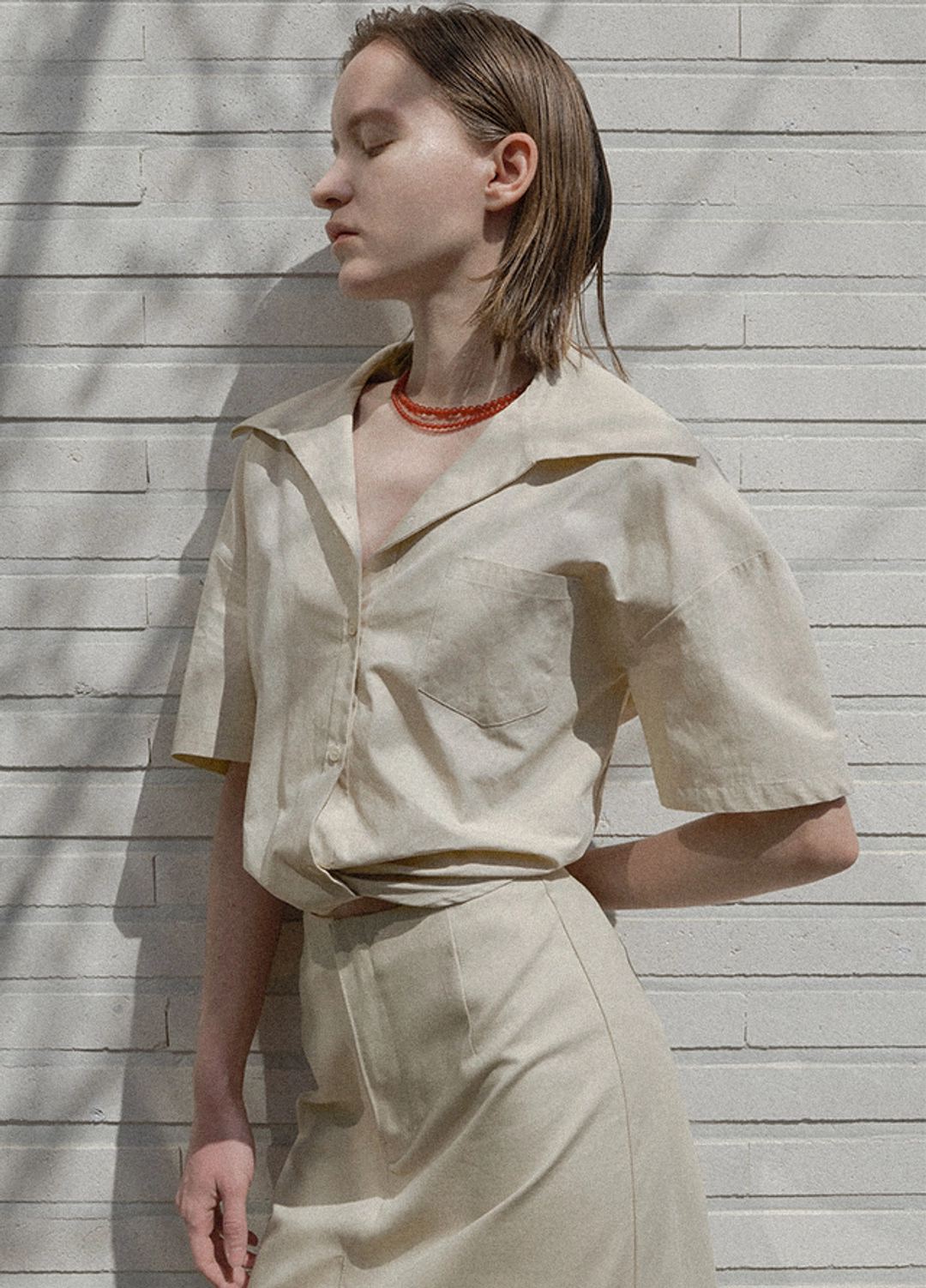 아뜰리에 나인 (BL-4212)HAZE TIED FLAT SHORT SHIRT 상품 이미지 3