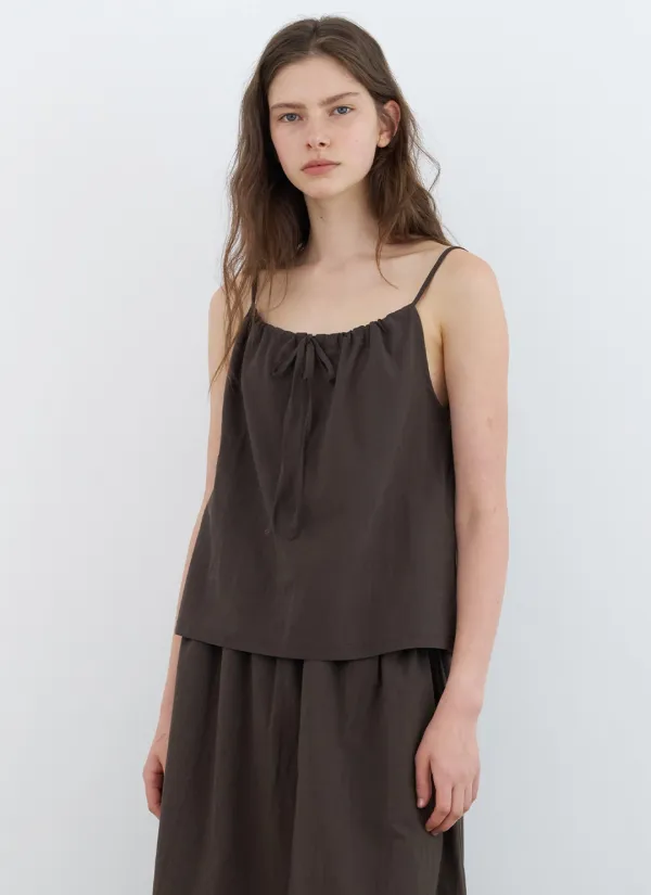 Sienna Shirring Cami (Brown)