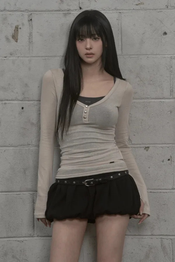 Steel Button Top (sage)