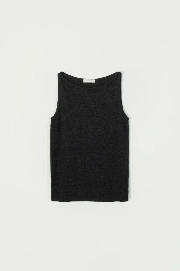 CLIVEN WOOL BOAT-NECK SLEEVELESS KNIT_CHARCOAL