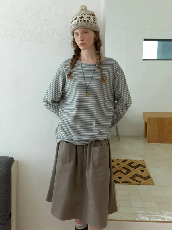 Barn overfit t-shirt (gy/iv stripe)
