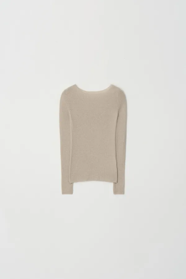 Basic Round Knit Top (Ivory)