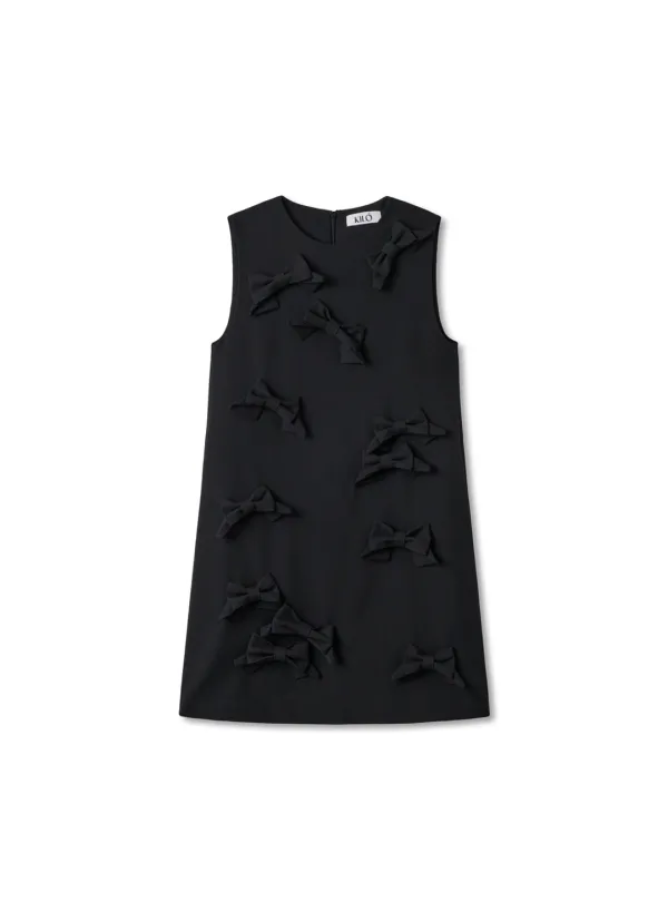 TINY BOW DRESS (BLACK)