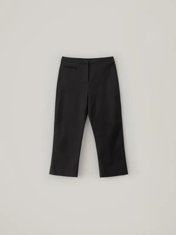 Linen Capri Pants - Black