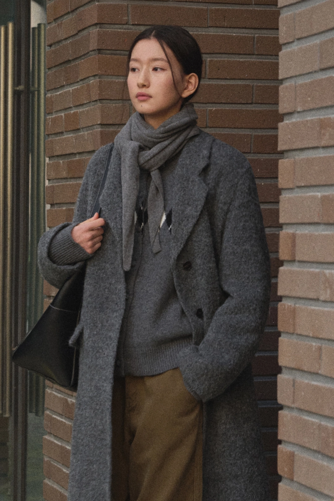 세이지먼트 RUE HANDMADE ALPACA BOUCLE LONG COAT_CHARCOAL 상품 이미지 2