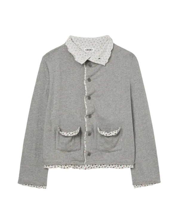 LAYERED CARDIGAN [MELANGE GREY]