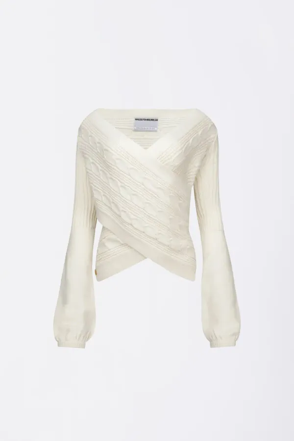 Cable Wrap Shrug Ivory