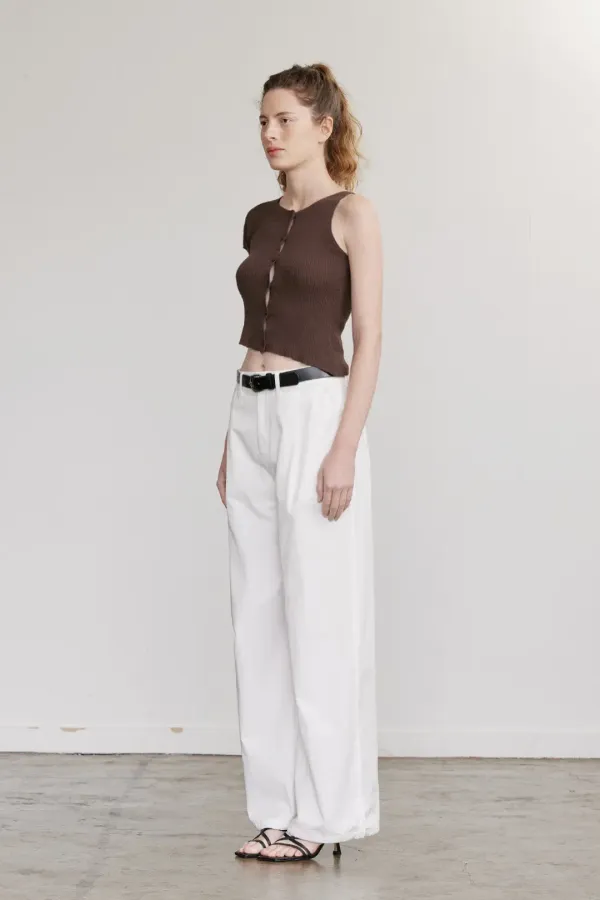 [2ND] COTTON RAW CUT WIDE PANTS (IVORY)