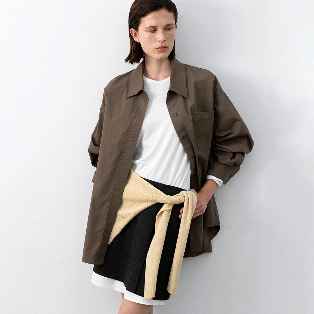 아뜰리에 나인 (BL-4366)ESSENTIAL SOLID COTTON OVERSIZE SHIRT 상품 이미지 2