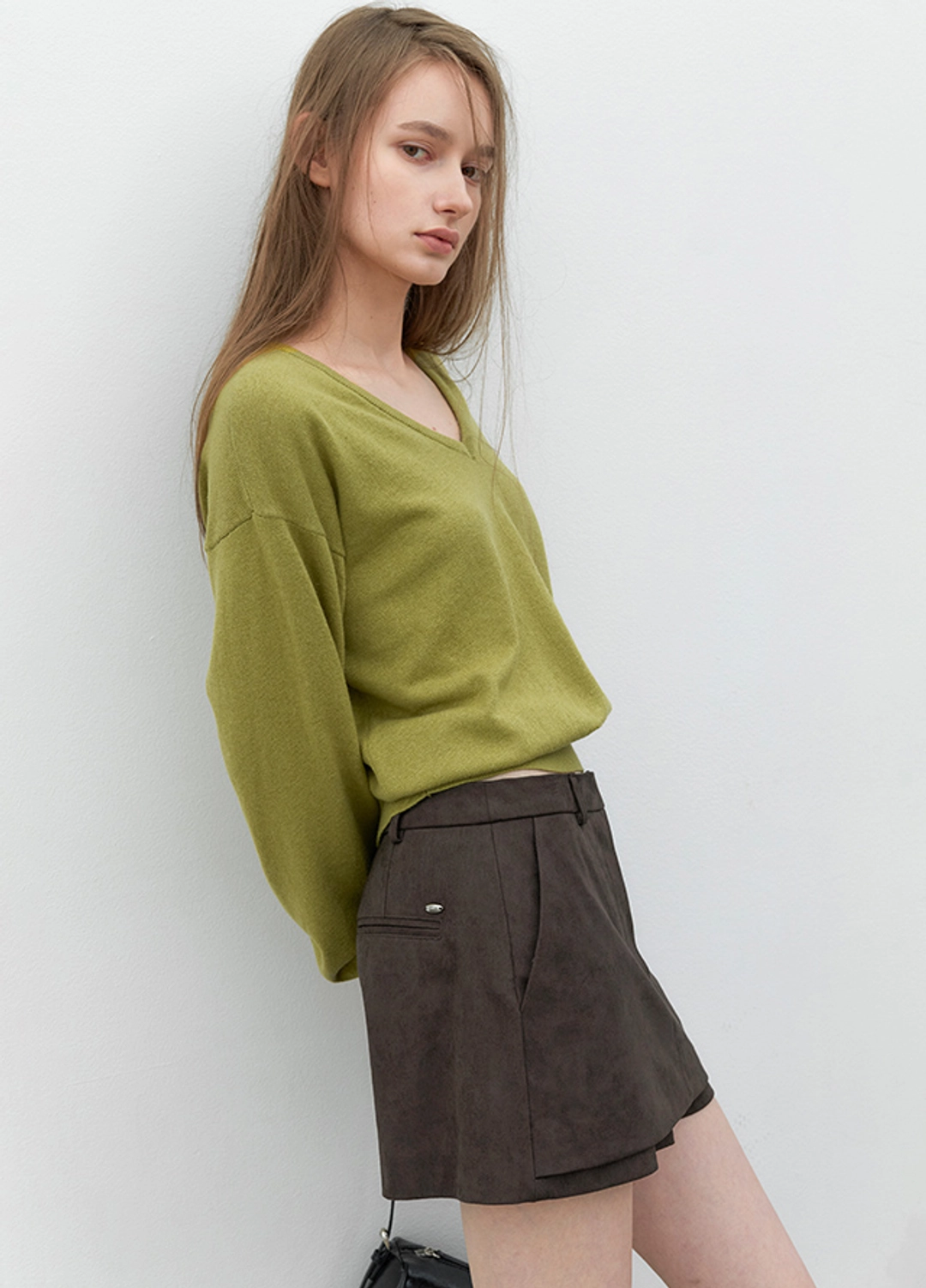 아뜰리에 나인 (PT-5830)SUEDE LOWRISE SKIRT PANTS 상품 이미지 2