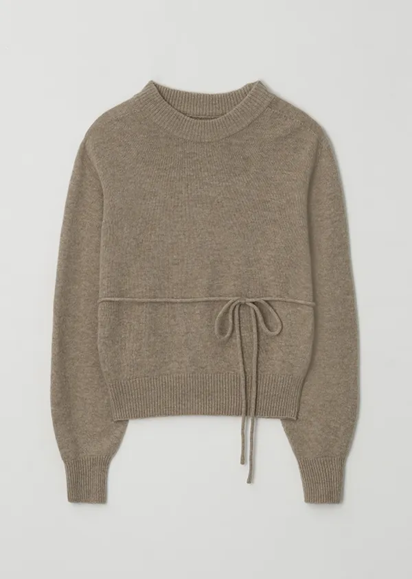 mock neck knit-beige