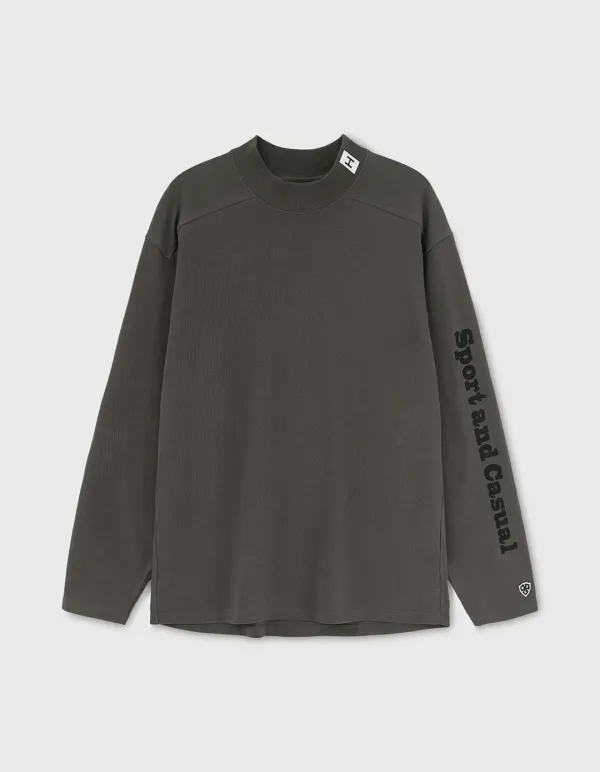 H 10S COMPACT YARN MOC-NECK / Charcoal