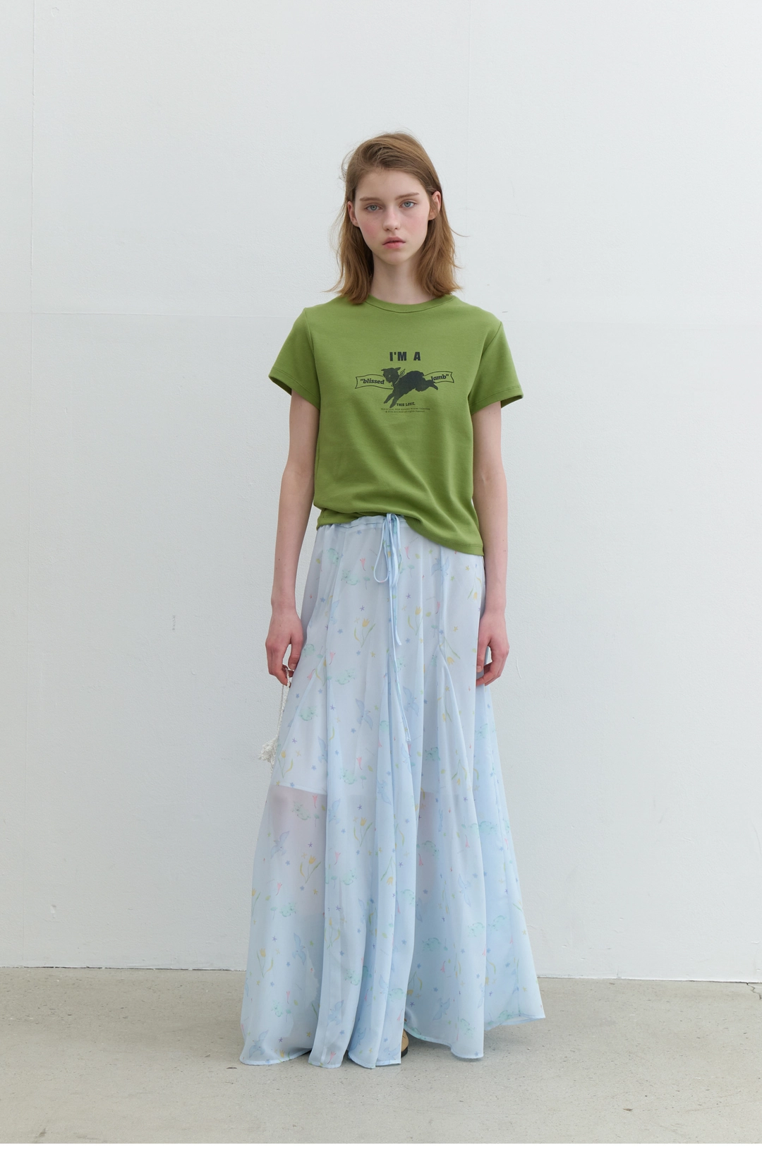 순수 Dreamy Chiffon Skirt Blue 상품 이미지 1